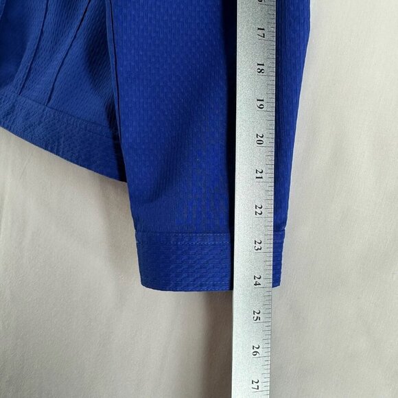 Merin London Jacket Womens Size L Lace Trim Textured Trucker Button Front Blue - Picture 10 of 11